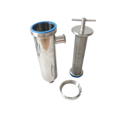 Sanitary Stainless Steel clamped Angle-type Strainer Filter With 30-300 Meshes Screen