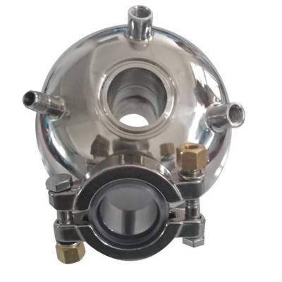 Tri Clamp Hemispherical Lid Central Port With Sight Glass